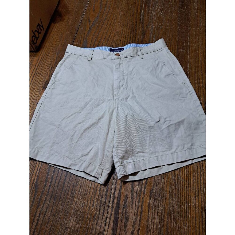 Waist Size 30 Coastal Cotton Tan Khaki Island Shorts with Pockets